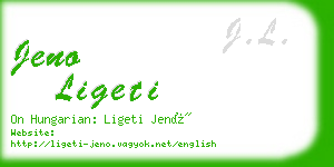 jeno ligeti business card